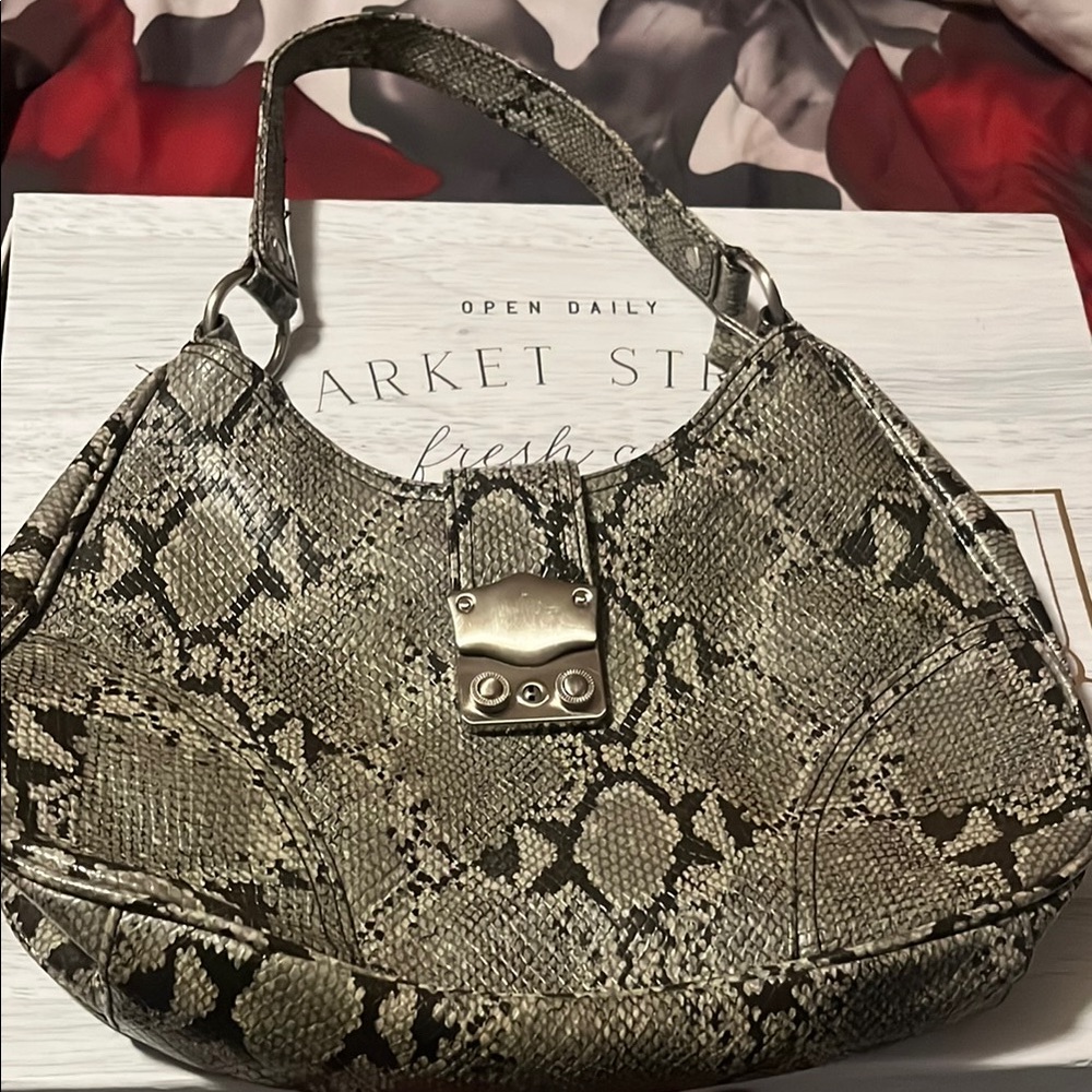 New York & Company Gray and Black Shoulder Bag